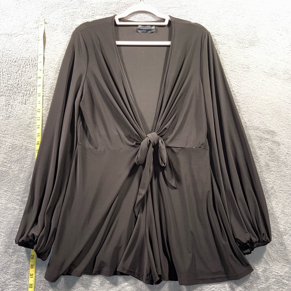 Black Tie-Front Romper